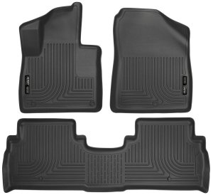 Kia Sorento Floor Liners - Front + Rear - Husky Liners - WeatherBeater - Black - 2016